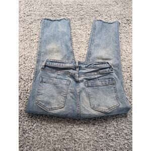 We the Free Jeans Women 28 Blue Distressed High Rise Casual CRVY Cropped Stretch